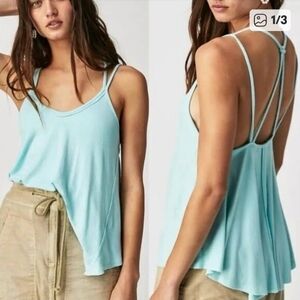 Free People We The Free Rock Your World Tank • Washed Aqua NWT  M